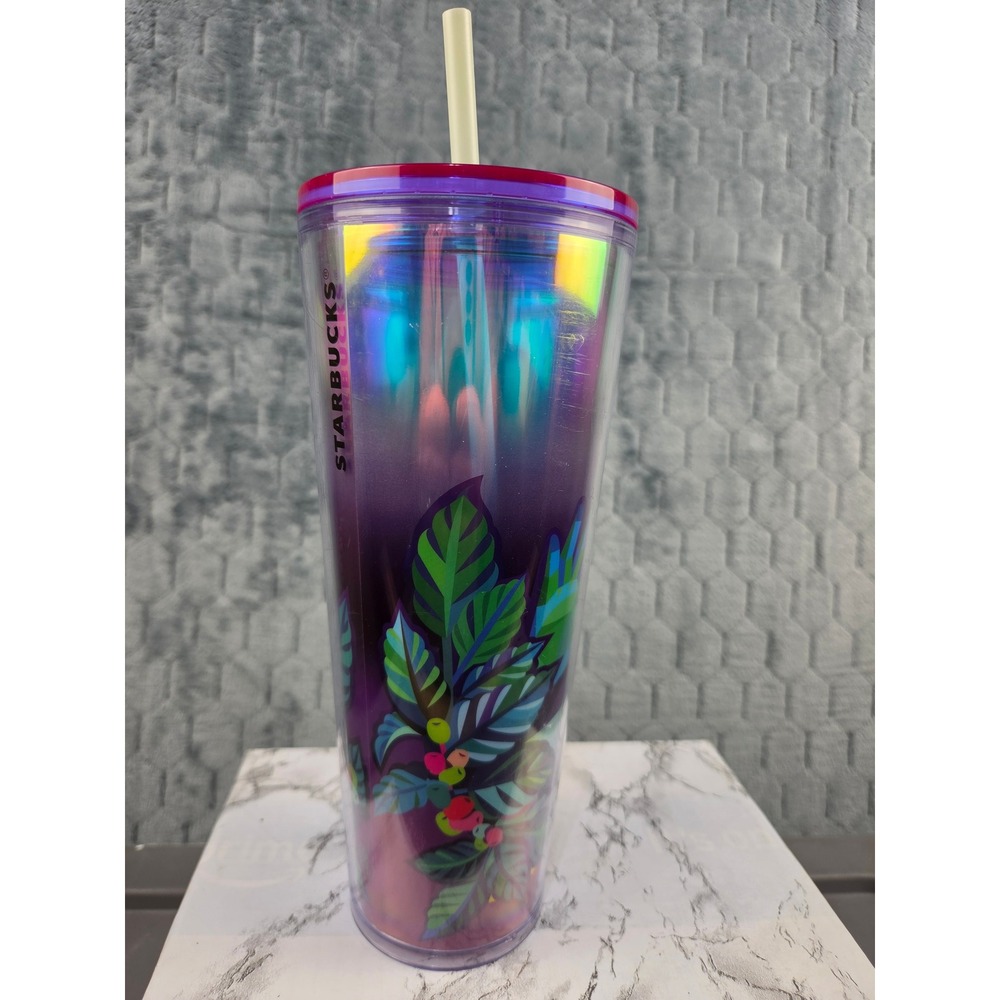 Starbucks ASL American Sign Language Iridescent Venti Tumbler 24oz Purple Pink